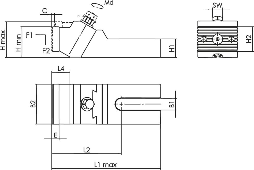 AMF Stabilspannbacke 6497F flach, Gr.38