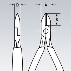 KNIPEX 75 12 125 Elektronik- Seitenschneider KST-Hüllen brün. 125 mm