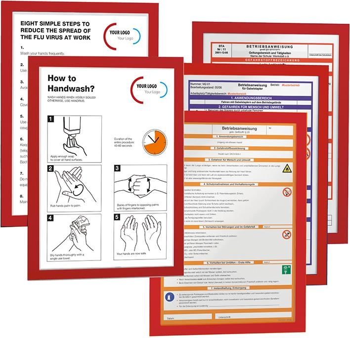 Informationsrahmen A4 10 Stück, rot
