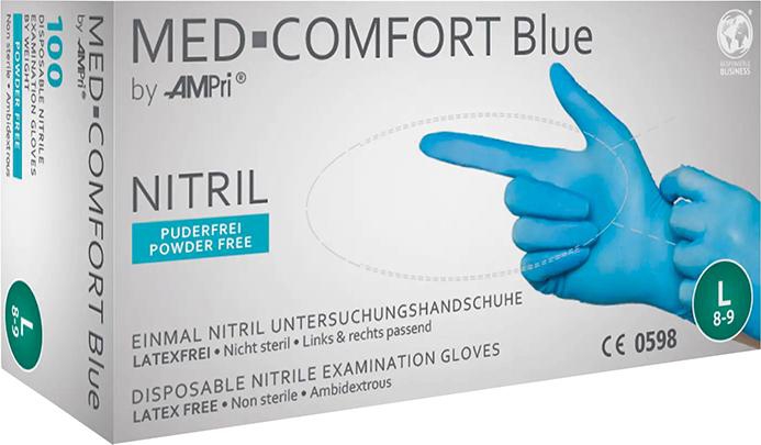 AMPRI Einweghandschuhe MED COMFORT BLUE Größe S