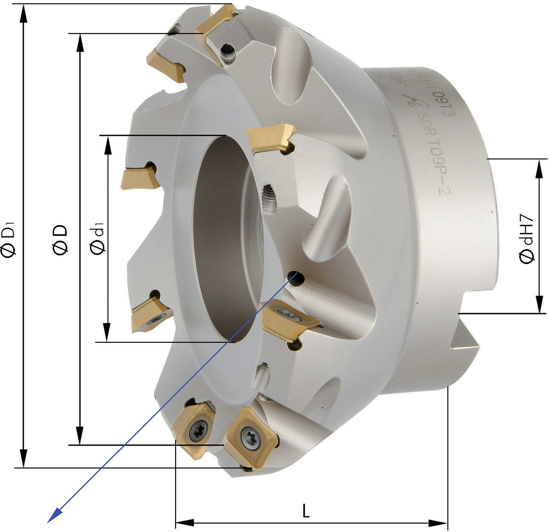 Planfräser 45 Grad m. IK. D  63mm  Z 6