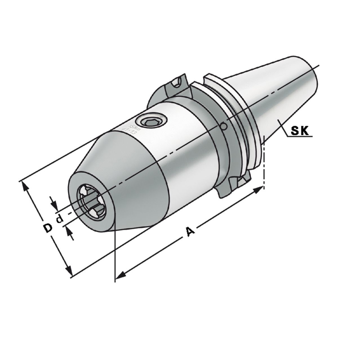 KEMMLER CNC-Bohrfutter SK 40 2,5/16-95 402.15.16