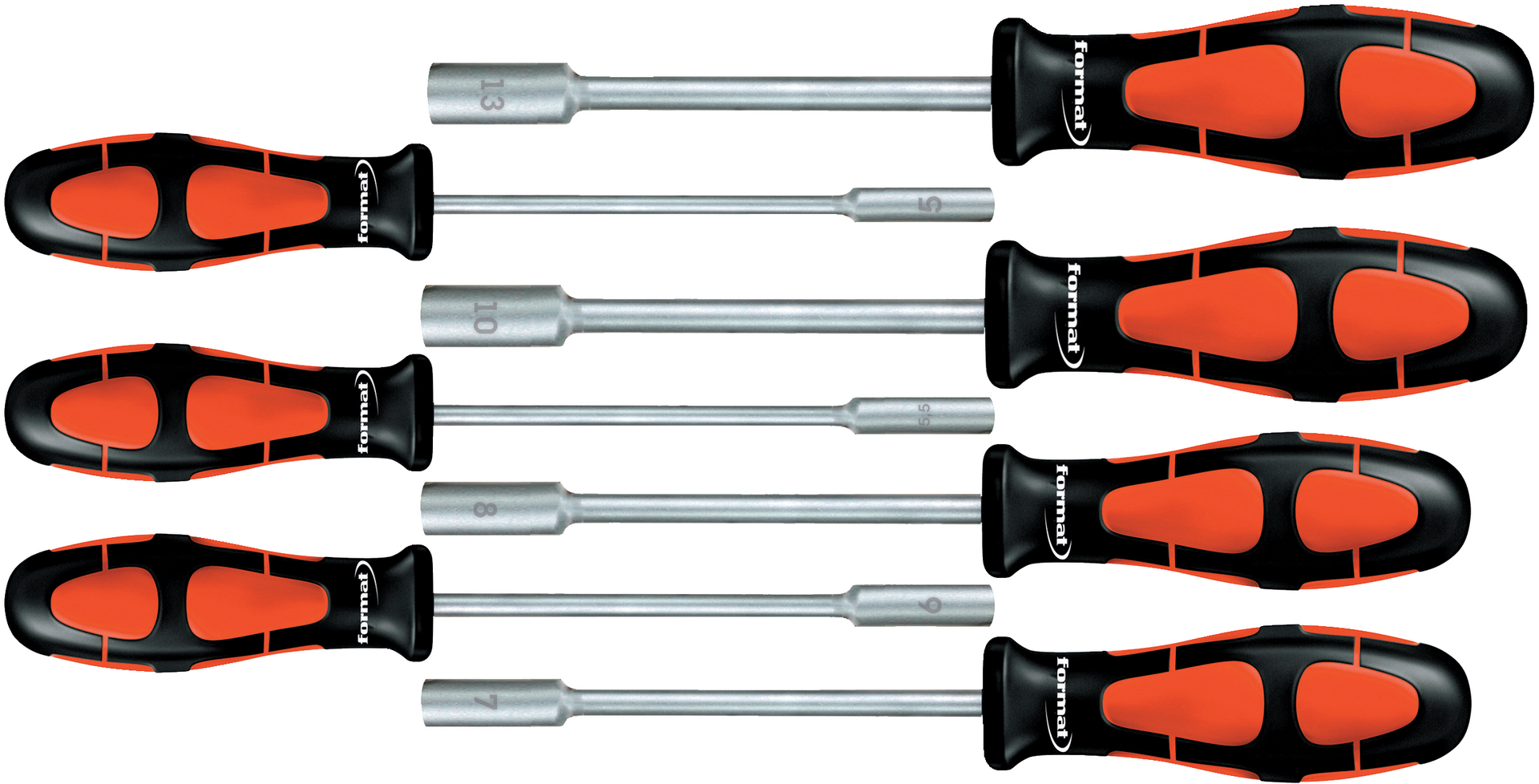 FORMAT Steckschl.- Schraubendreher-Satz 5-13mm 7-teilig in Mappe