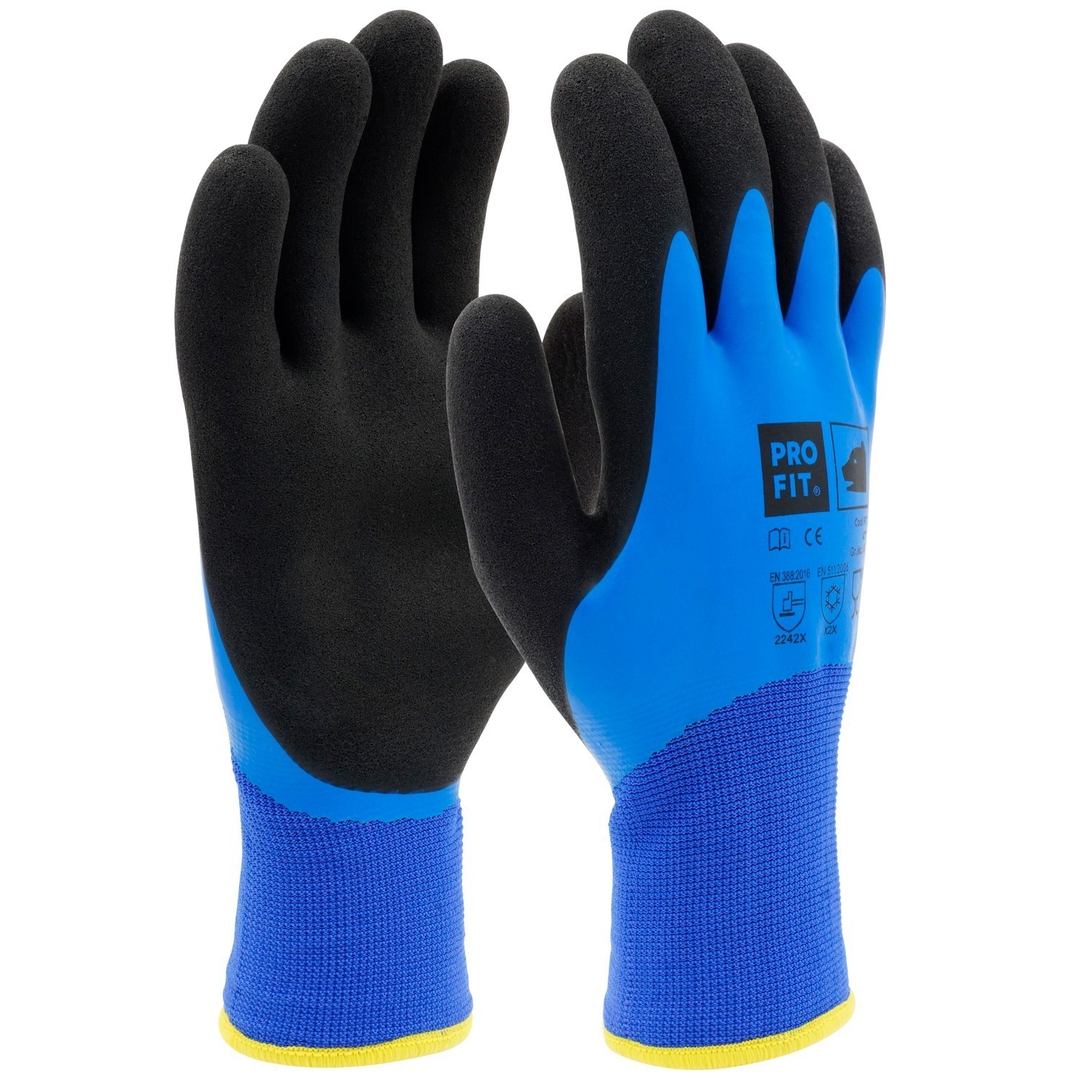 PRO FIT Kälteschutzhandschuh AbsolutCool Latex, blau/schwarz, Gr. 10