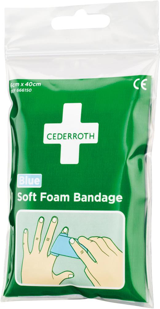 CEDERROTH Schaumbandage blau,  6cm x 40cm, 1 Beutel