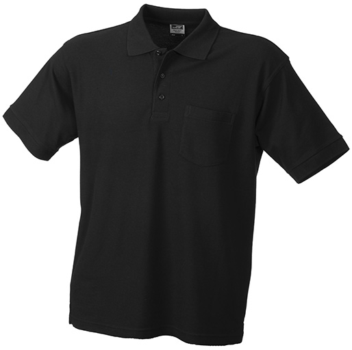 JN Polo-Piqué Pocket JN026 60%BW/40%PES, black, Größe XL