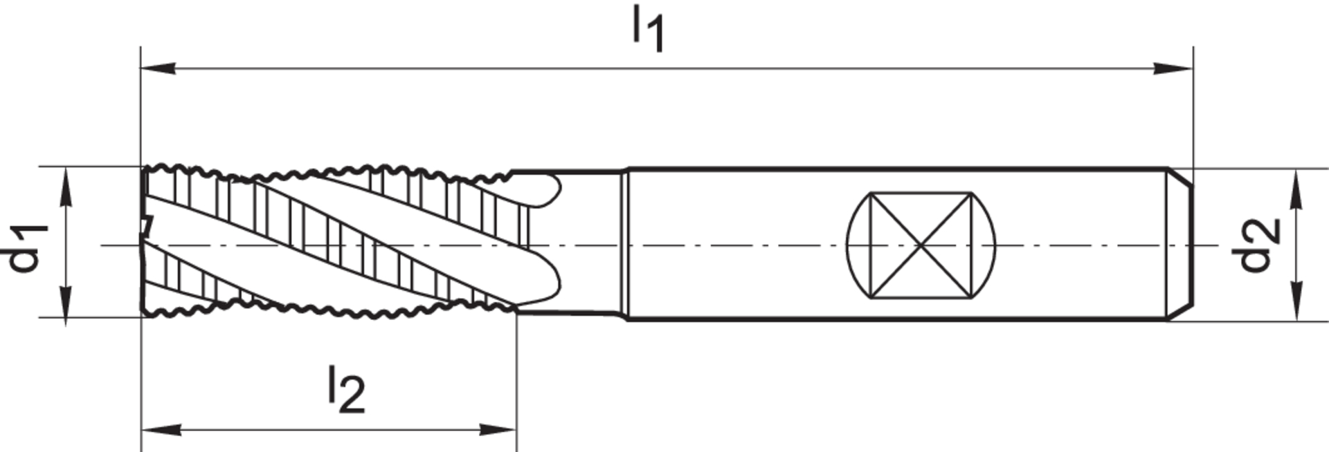 Schruppfräser D844K PM Fire 6,0 mm NRf Gühring