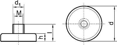 FORMAT Flachgreifer-Magnet mit Gewinde