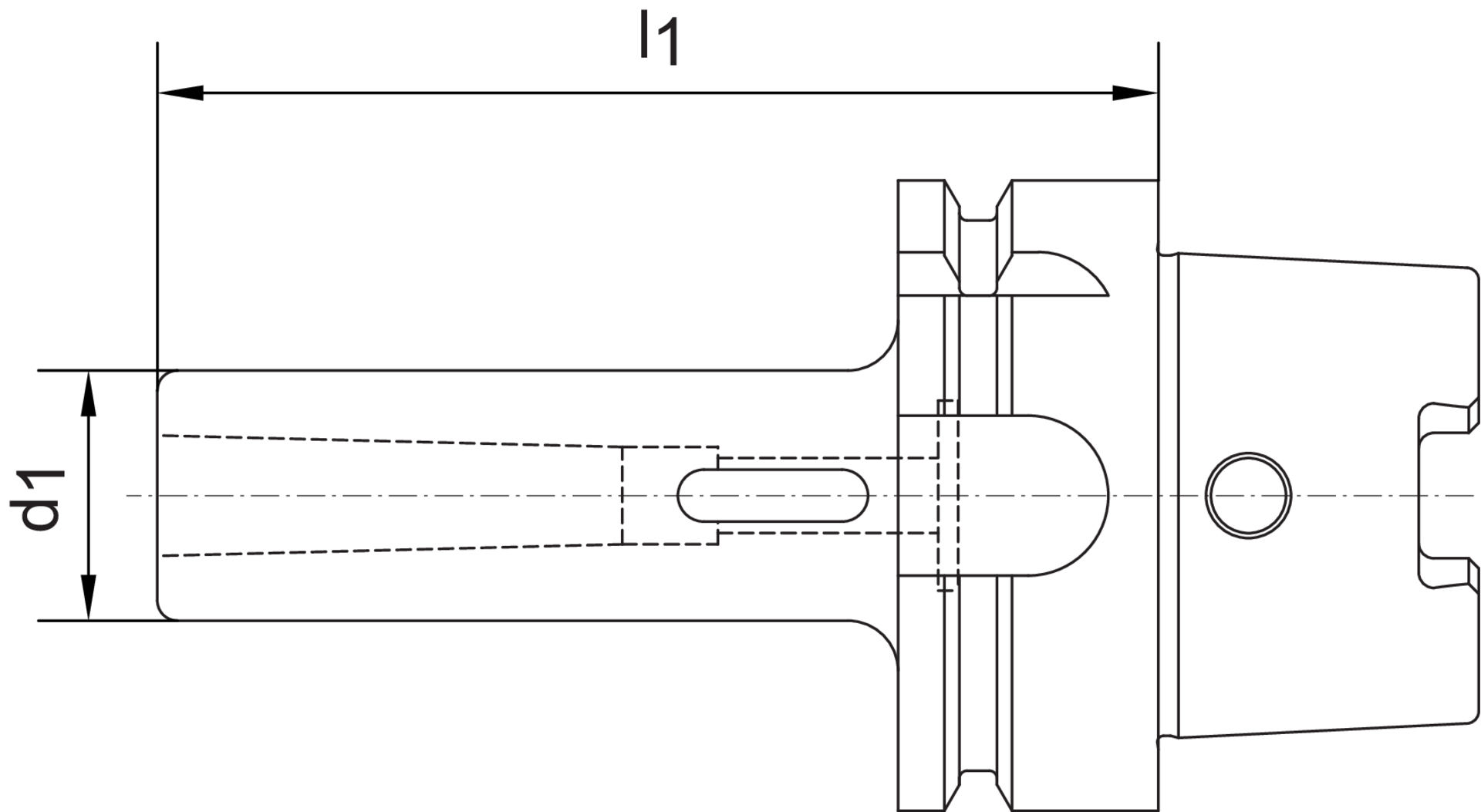 Zwischenh.Form-D D69893A HSK-A 63 MK1x100mm