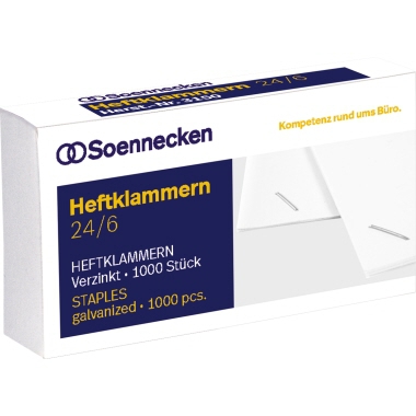 SOENNECKEN Heftklammern 3147 26/6 verzinkt 1.000 St./Pack.