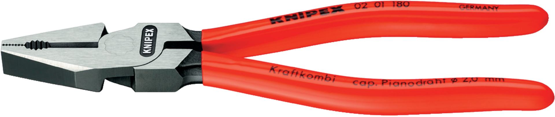 KNIPEX 02 01 225 Kraft-Kombizange schwarz atramentiert 225 mm