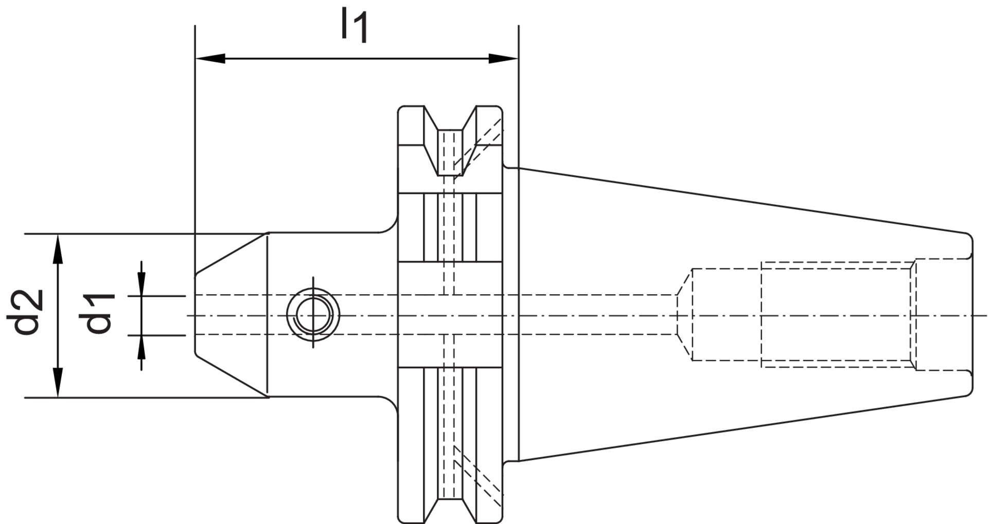 FORTIS Spannfutter DIN69871 ADB D 14 SK 40 L