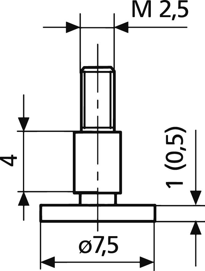 Tellermesseinsatz 7,5 x 1,0mm    MAHR