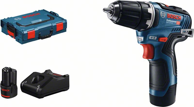 BOSCH Akku-Bohrschrauber GSR 12V-35, 2x3,0 Ah, Ladegerät, L-BOXX