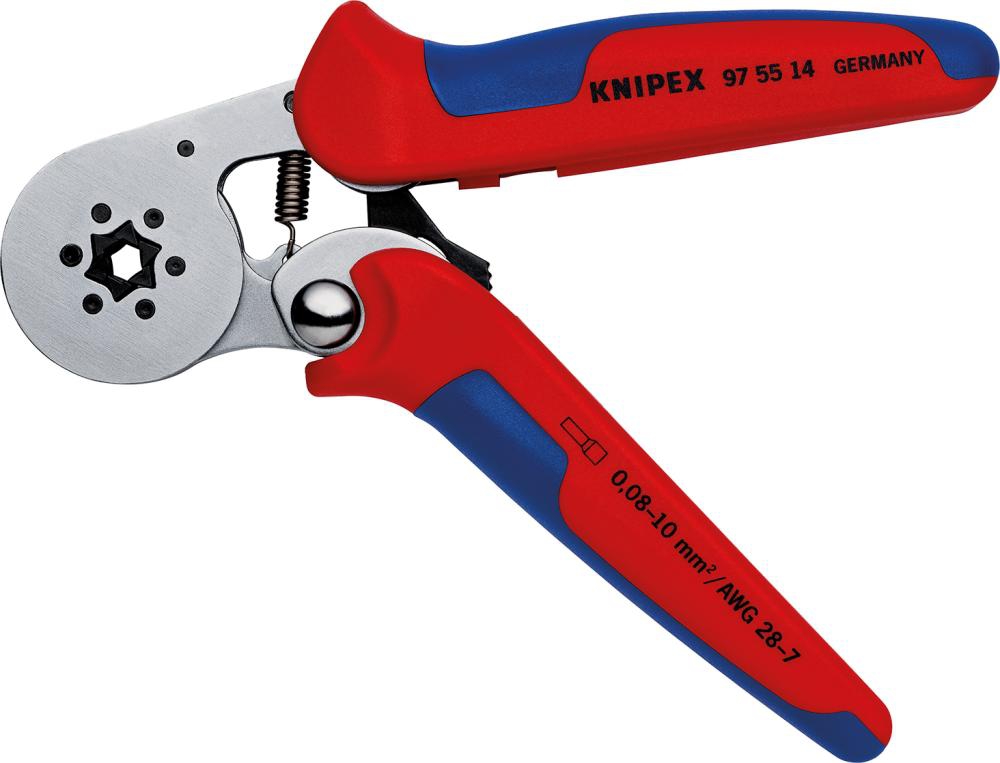 KNIPEX 97 55 14 Selbsteinstellende Crimpzange f. Aderendhülsen verc. 180 mm