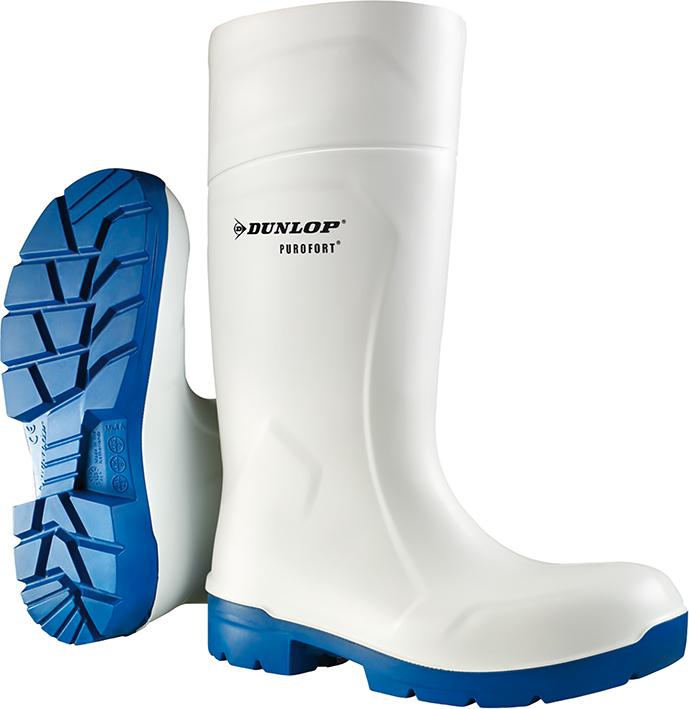 Stiefel Dunlop FoodPro Purofort MultiGrip, weiß,blau, Gr.49