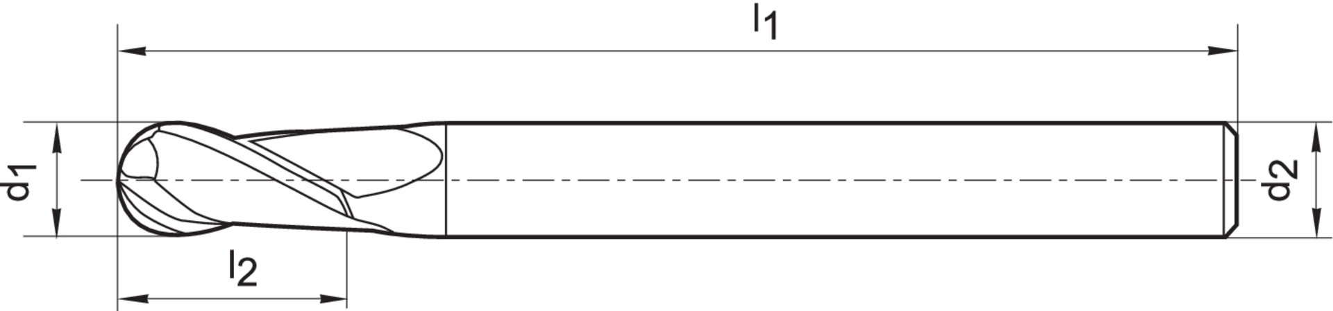 FORMAT Radiusfräser WN VHM TiALN 8,0mm HA Z2 D6mm