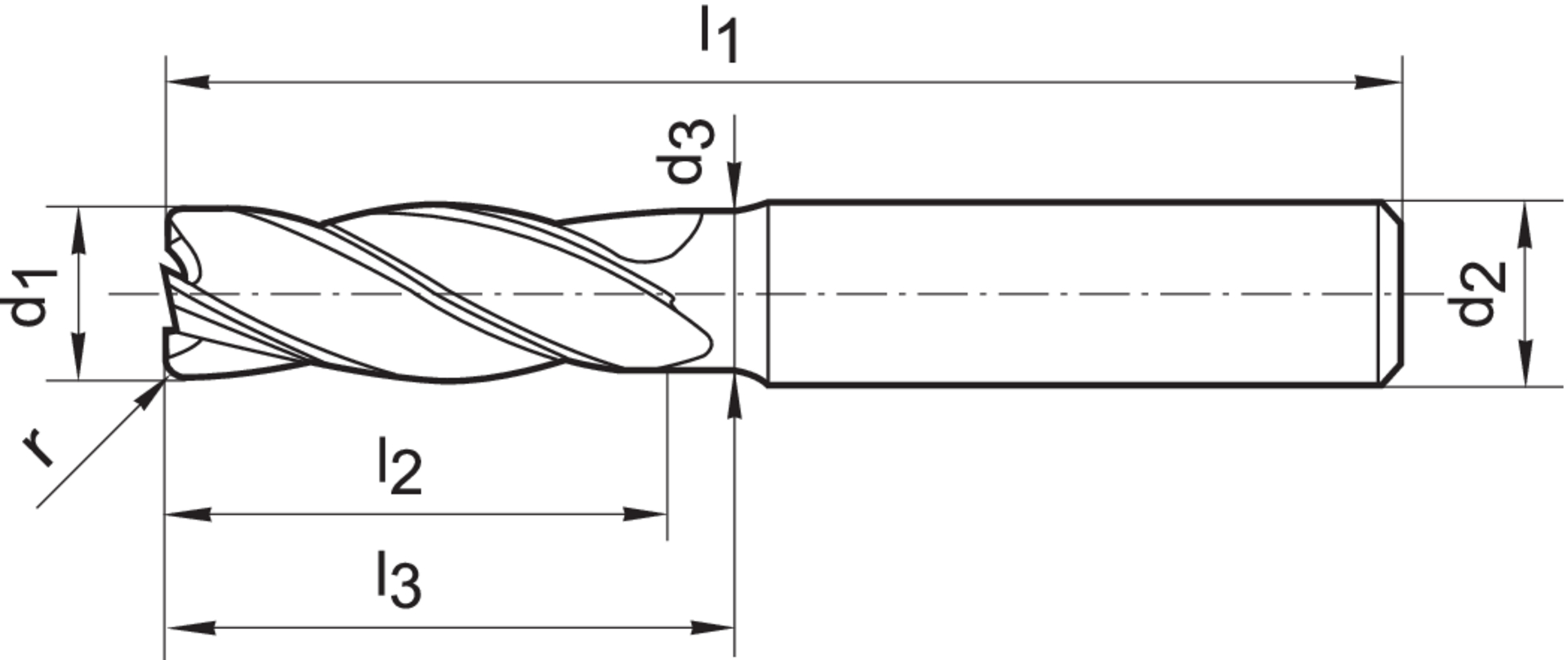 Schaftfräser 6527L VHM FIRE 6,0/0,5mm HA Z4 Gühring