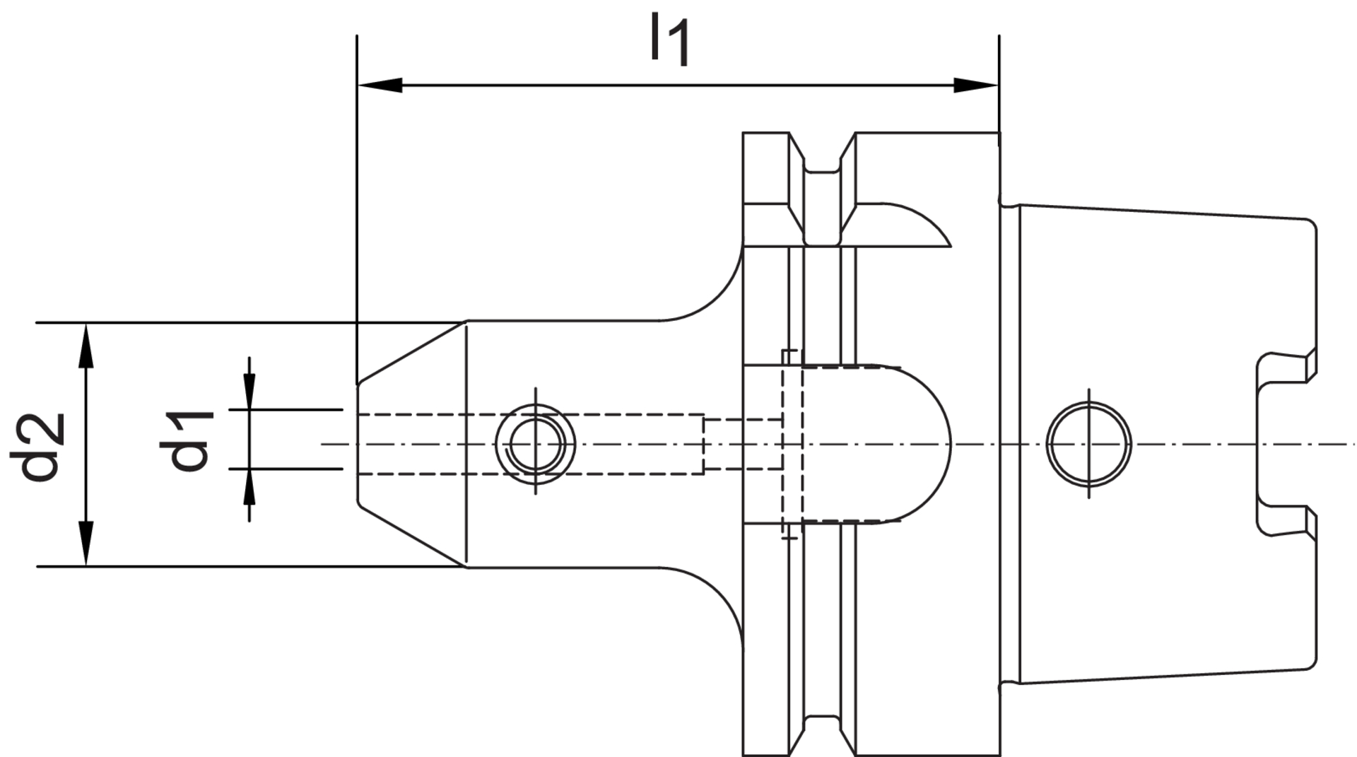 Flächenspannf. D69893A HSK-A 63- 6x 65mm