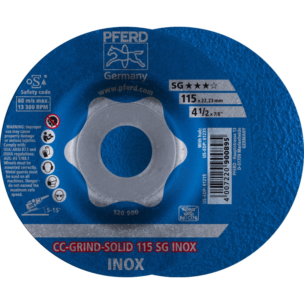 PFERD Schleifscheibe CC-GRIND-SOLID SG INOX 115 mm