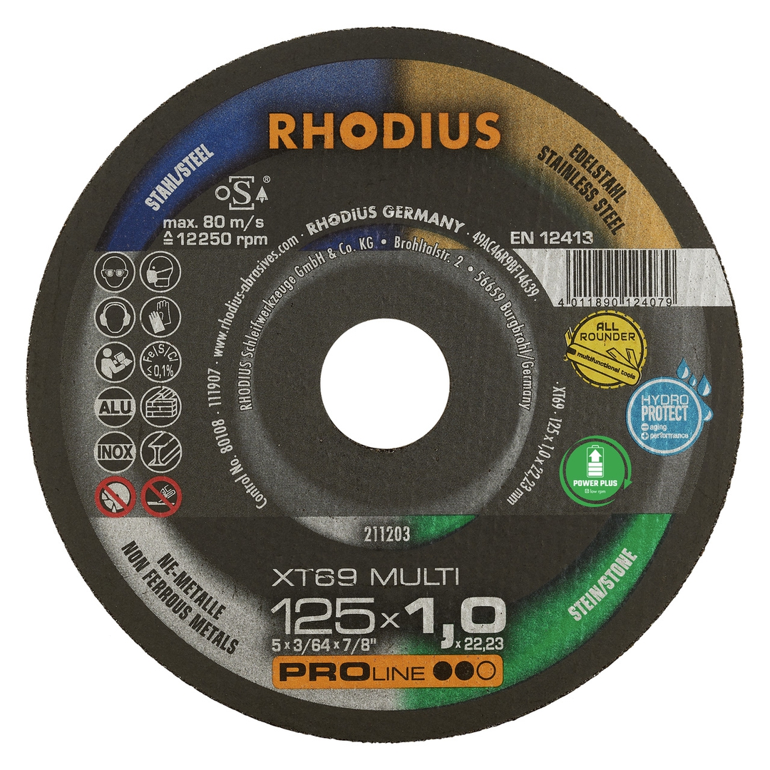 RHODIUS Trennscheibe XT69 Multi 115x1,0x22,23