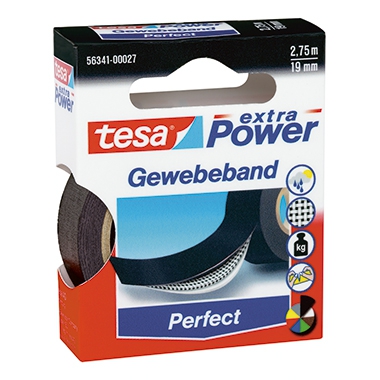 tesa Gewebeband extra Power Perfect 56341-00027 19mmx2,75m schwarz