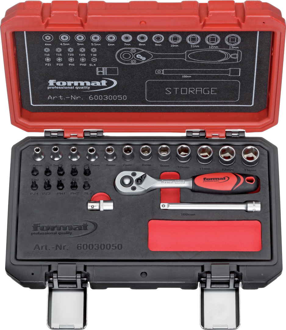 FORMAT Steckschlüssel-Garnitur 1/4" 31-teilig
