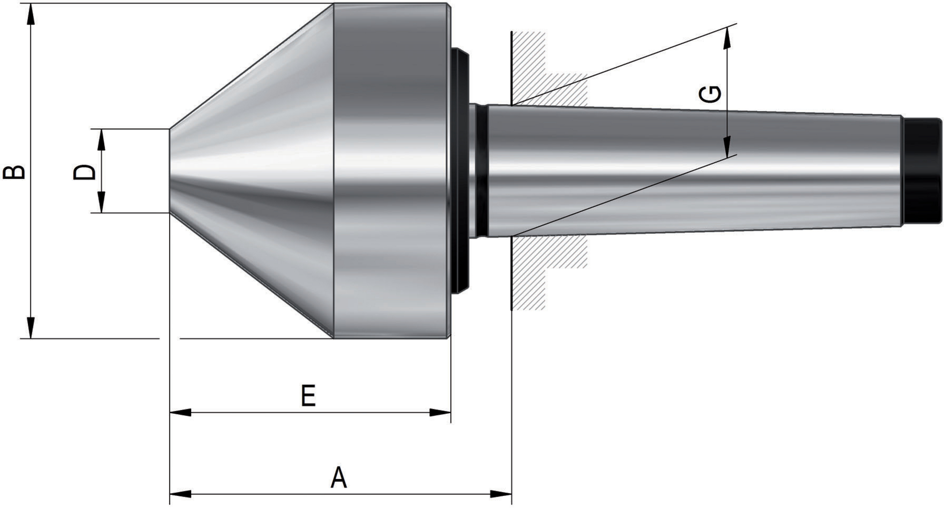 RÖHM Zentrierkegel mitlaufend 618 - 75 Gr. 175 MK 5