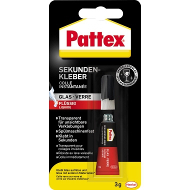 PATTEX Sekundenkleber Glas flüssig 3g