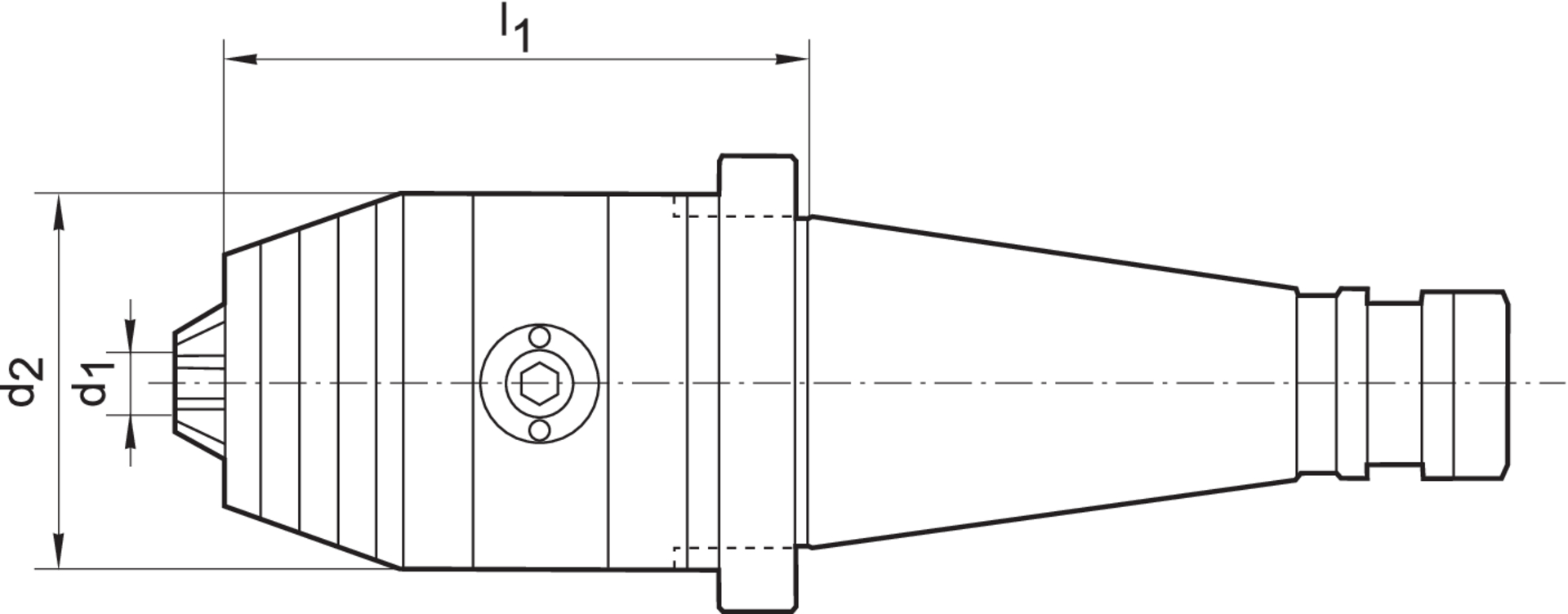 Kurzbohrf. D2080  R/L 1,5-16 SK40