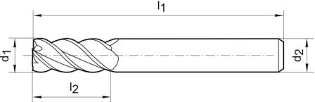 FORMAT GT VHM-HPC-Fräser ER Z4 HB TiAlN 12/R2,5