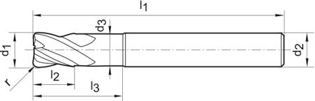 Torusfr. WN VHM n.pol ALU 12,0/1,0mm Z3     Gühring