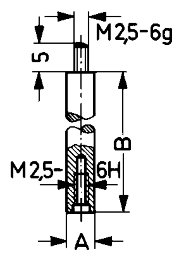 Verlängerungsstück f. Messeinsatz 10 mm Käfer