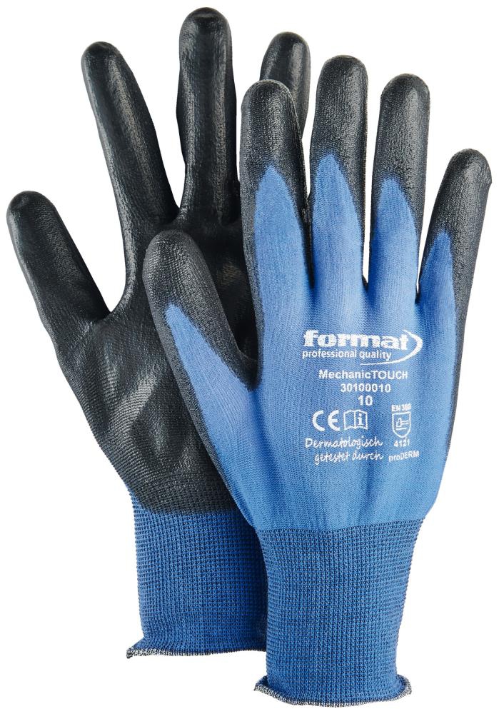 FORMAT Montage-Handschuh MechanicTOUCH Gr. 11 PU blau/schwarz