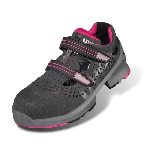 UVEX 1 ladies Sicherheits-Sandale gel. Gr. 39 W11 S1 ESD SR grau/pink 8560.8