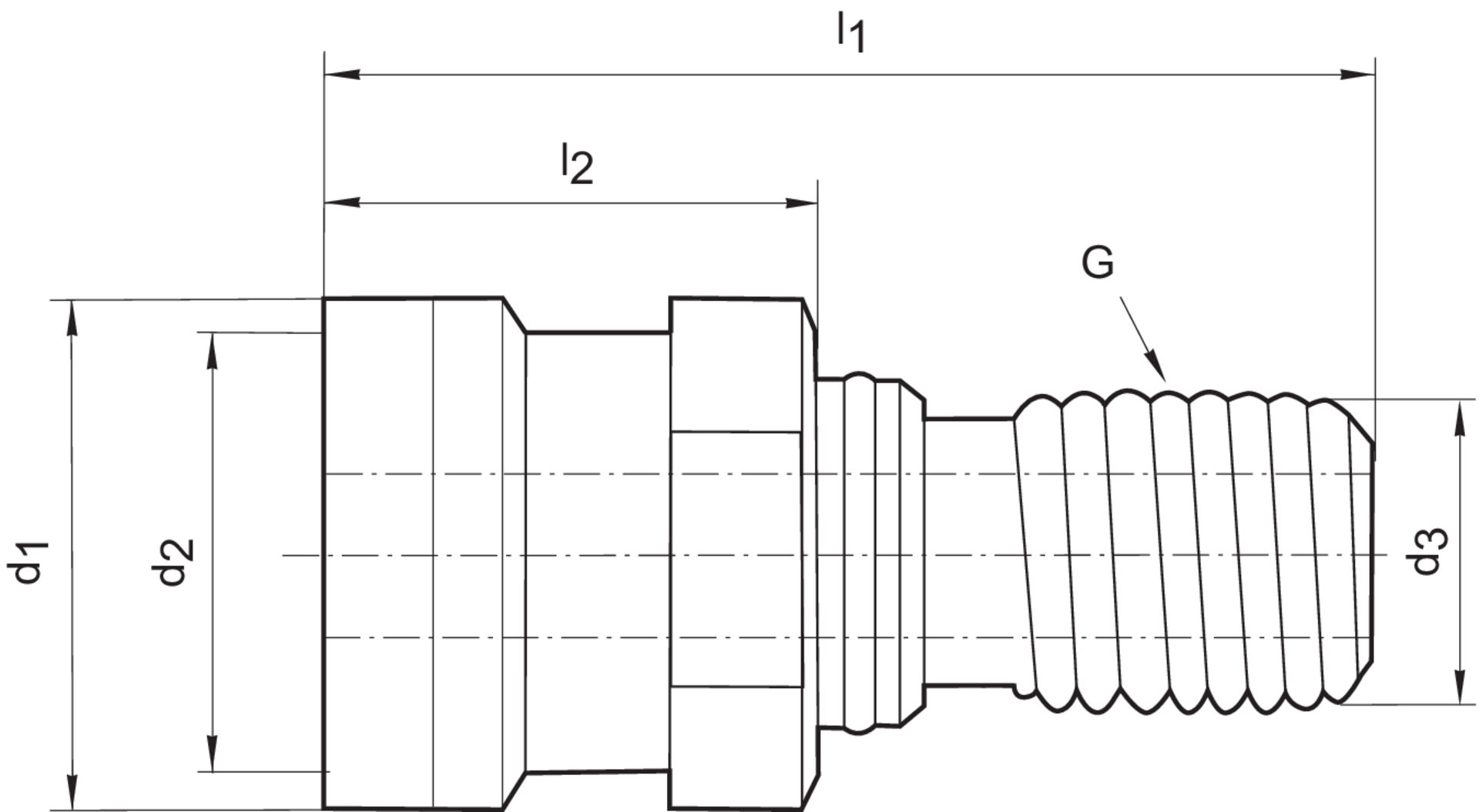 FORMAT Anzugsbolzen Hurco/HAAS SK 40 45 Grad Innenkühlung