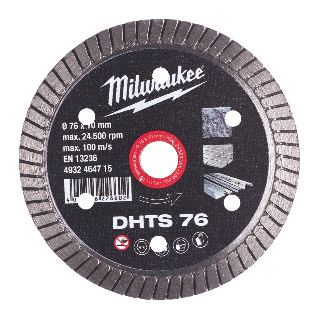 MILWAUKEE Diamanttrennscheibe DHTS 76 mm Hart, dünn, geschlossen