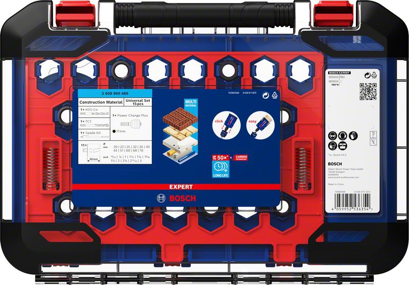 BOSCH Lochsägen-Set Expert Construction Mat. 20/22/25/32/35/40/44/51/60/68/76 mm