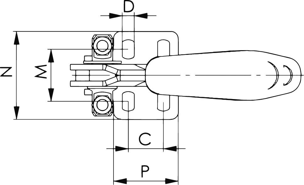 Verschlussspanner vertikal 6848V Größe 2