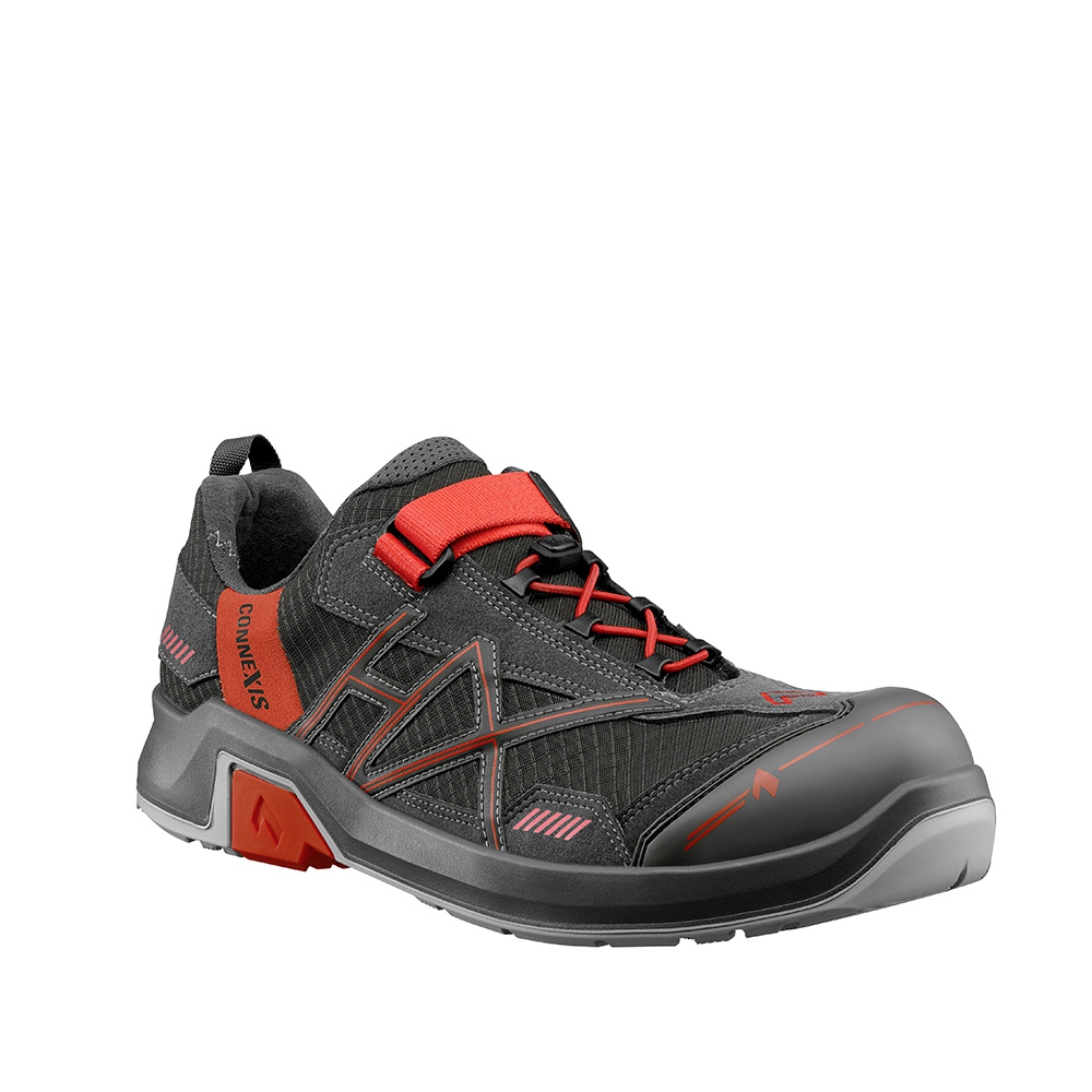 HAIX Sicherheitshalbschuh CONNEXIS grey /red Safety T S1 Low Gr. 45 (UK10)