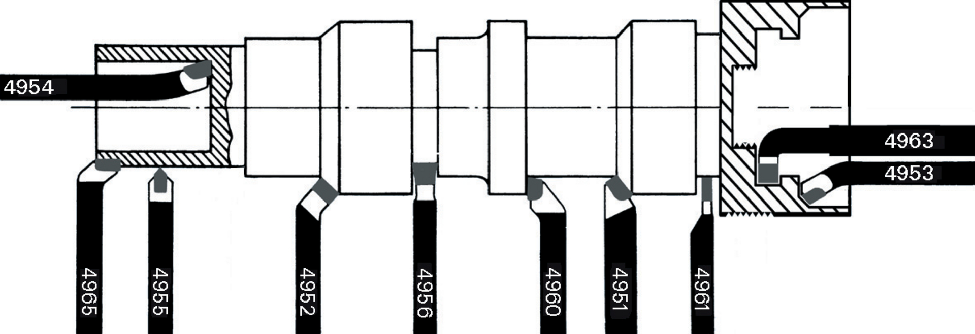 FORMAT Eckdrehmeißel HSSE D4954-R 16 x 16 x 180 mm