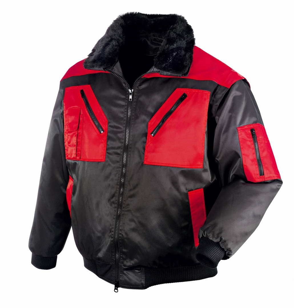 Pilotenjacke 4-in-1 Gr. S, schwarz/rot