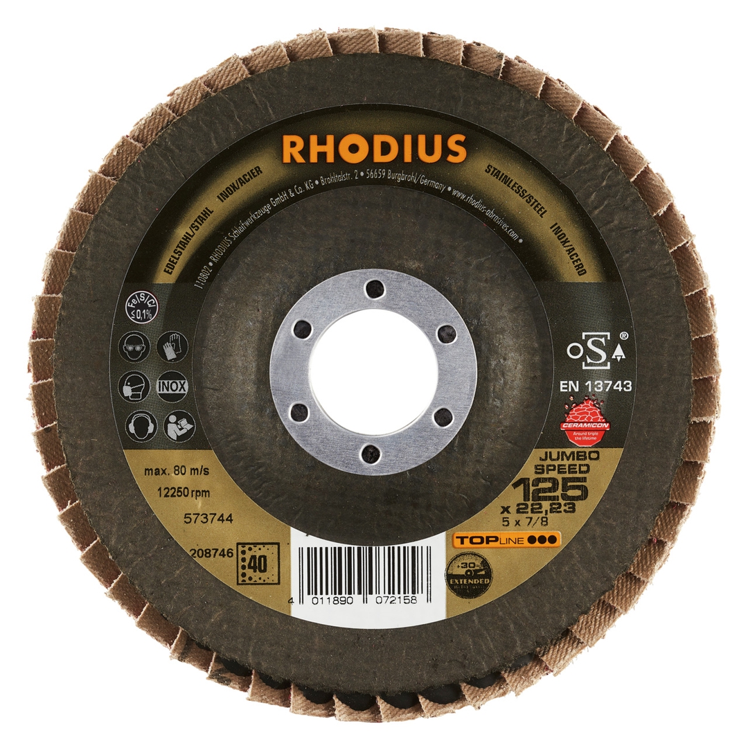 RHODIUS Schleifmopteller Jumbo Speed 125mm K80