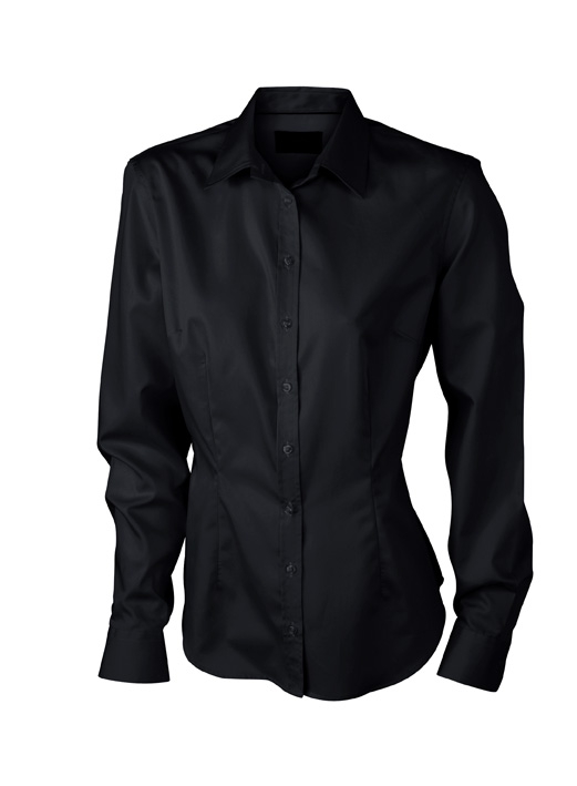 JN Ladies lang Blouse JN615 100%BW, black, Größe L