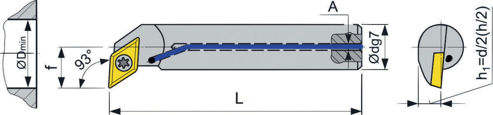 Bohrstange 93 Grad m.IK. A16M SDUCL 07