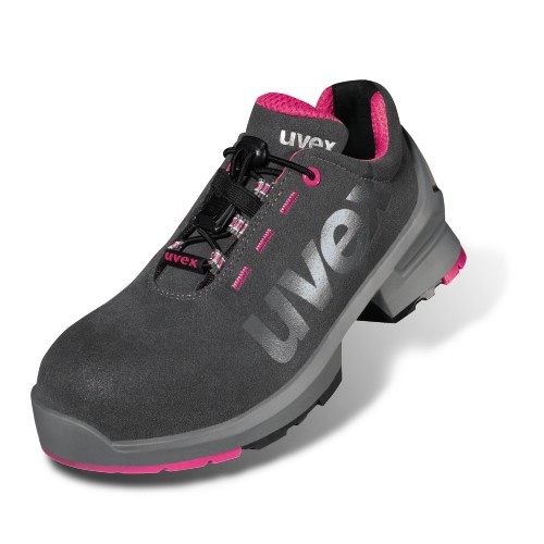 UVEX 1 ladies Sicherheits-Halbschuh Gr. 43 W11 S2 ESD SR grau/pink 8562.8