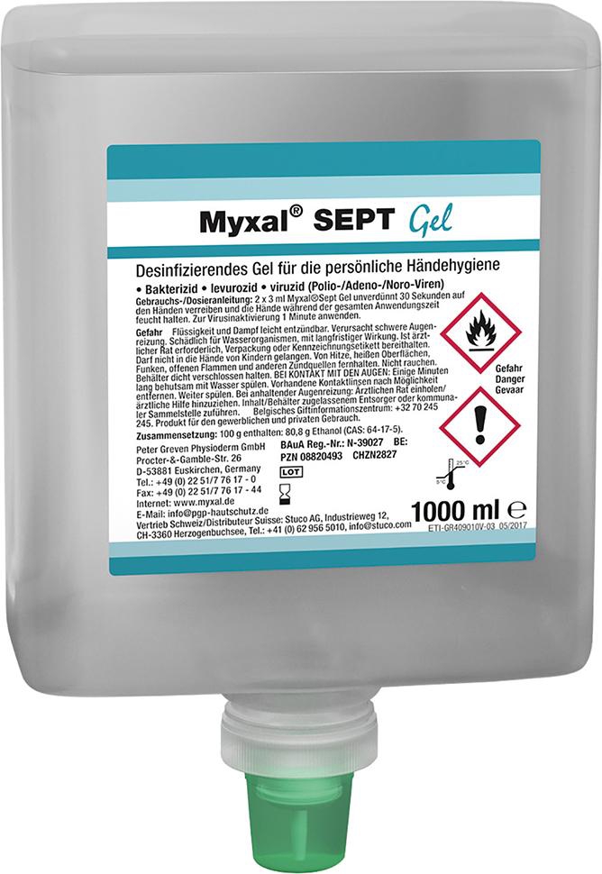 MYXAL SEPT Gel Händedesinfektion 1.000 ml Neptuneflasche