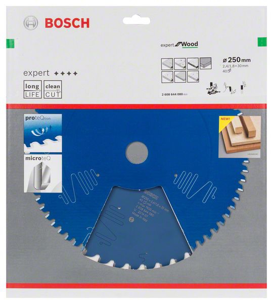 BOSCH Kreissägeblatt Expert for Wood 250x30x2,4/1,8 mm, 40 Z