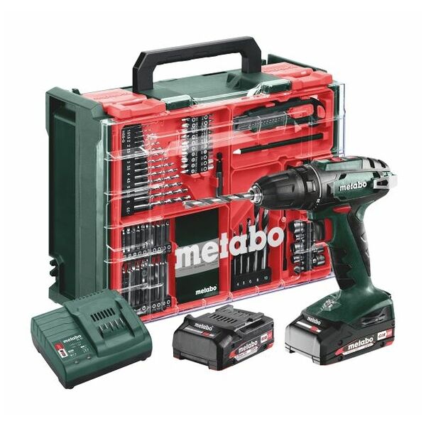 METABO Akku-Bohrschrauber 74-teilig, BS 18, Mobile Werkstatt