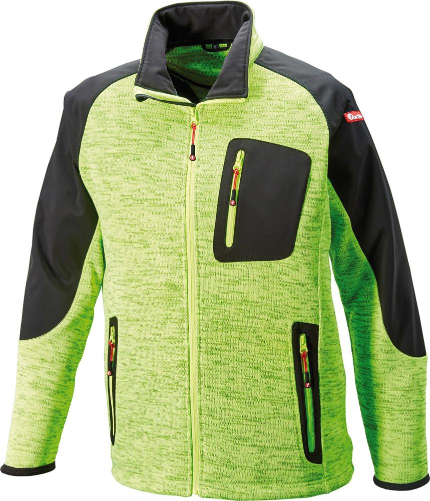 Strick-Softshell-Jacke limegreen-schwarz Gr. S